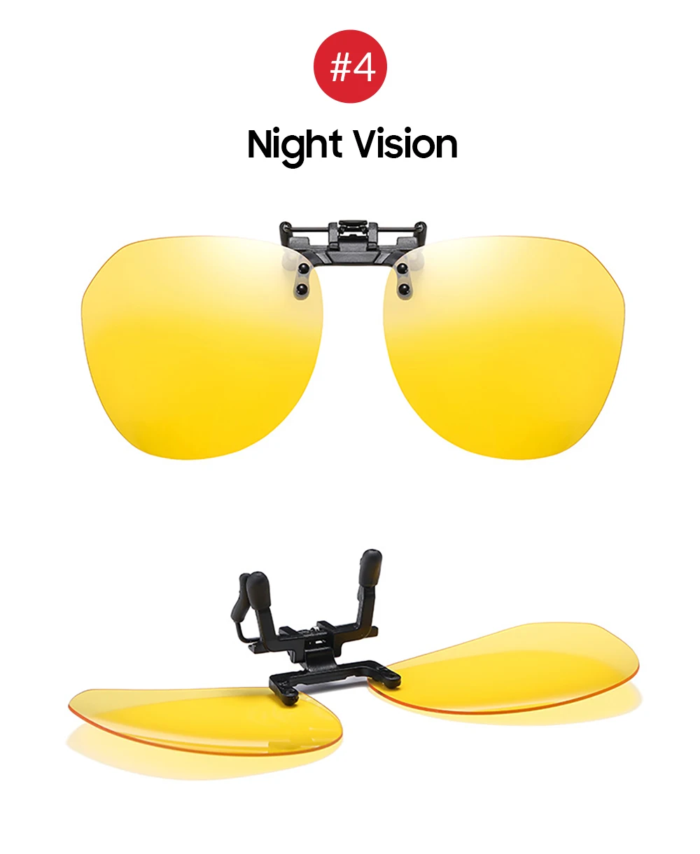 VIVIBEE Big Size Flip Up Clip on Sunglasses Polarized Gradient Grey Lens Oversized Driving UV400  Fishing Accessory