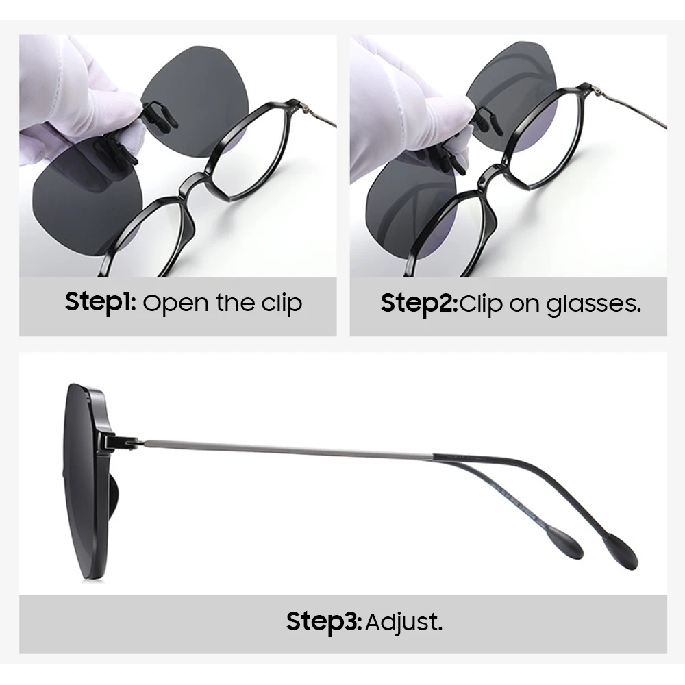 VIVIBEE Big Size Flip Up Clip on Sunglasses Polarized Gradient Grey Lens Oversized Driving UV400  Fishing Accessory