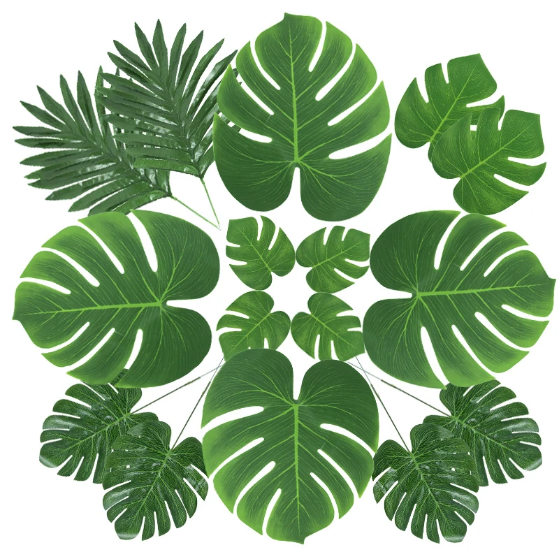 Artificial Tropical Palm Leaves Rustic Wedding Decoration Jungle Safari Birthday Party Tropical Summer Hawaiian Party Decors