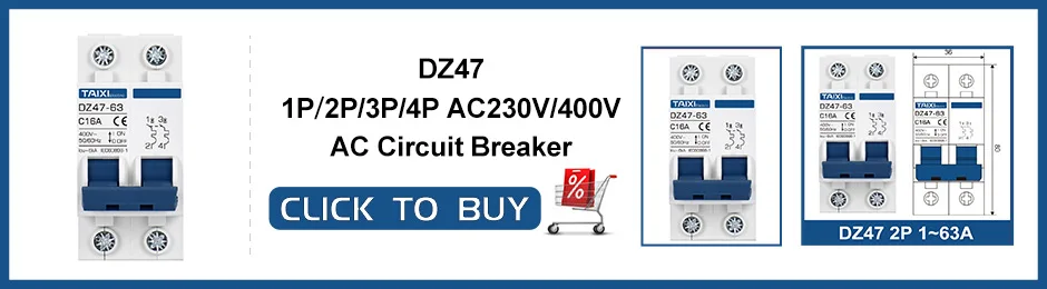 Residual Current Circuit Breaker RCBO Type A 30mA MCB 1P+N 10A 16A 20A 32A 40A 63A Earth Leakage Overload Protection TAIXI