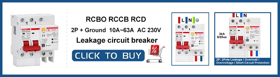 Residual Current Circuit Breaker RCBO Type A 30mA MCB 1P+N 10A 16A 20A 32A 40A 63A Earth Leakage Overload Protection TAIXI