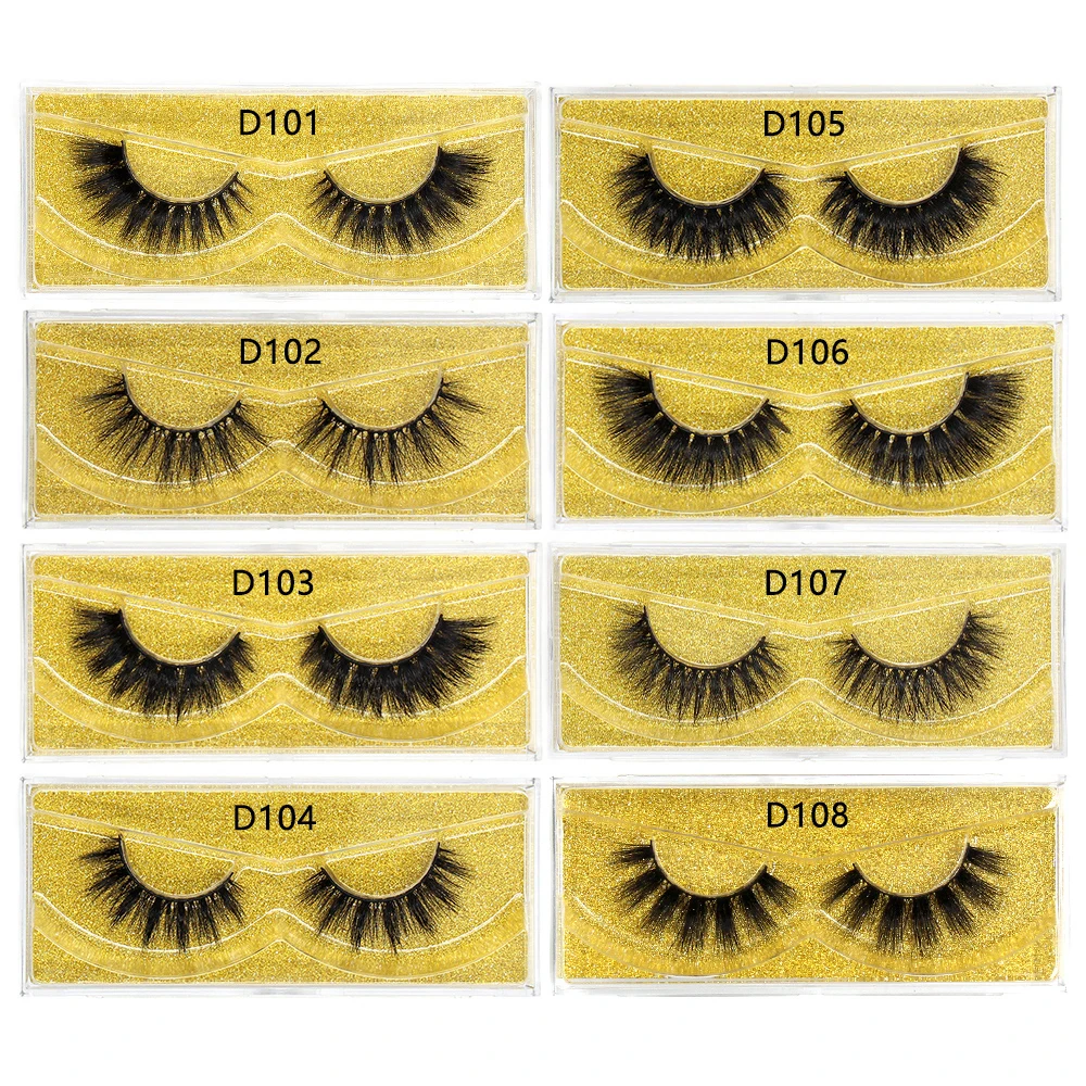 FOXESJI Mink Eye Lashes Fluffy Dramatic Wispy Cross False Eyelashes Strip Lashes Extension Natural Soft 3D Mink Eyelashes Makeup