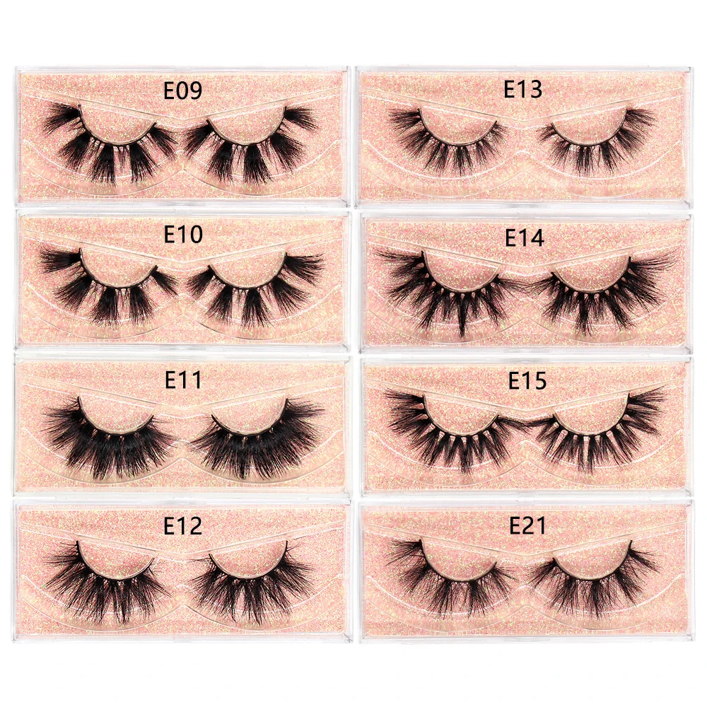 FOXESJI Mink Eye Lashes Fluffy Dramatic Wispy Cross False Eyelashes Strip Lashes Extension Natural Soft 3D Mink Eyelashes Makeup