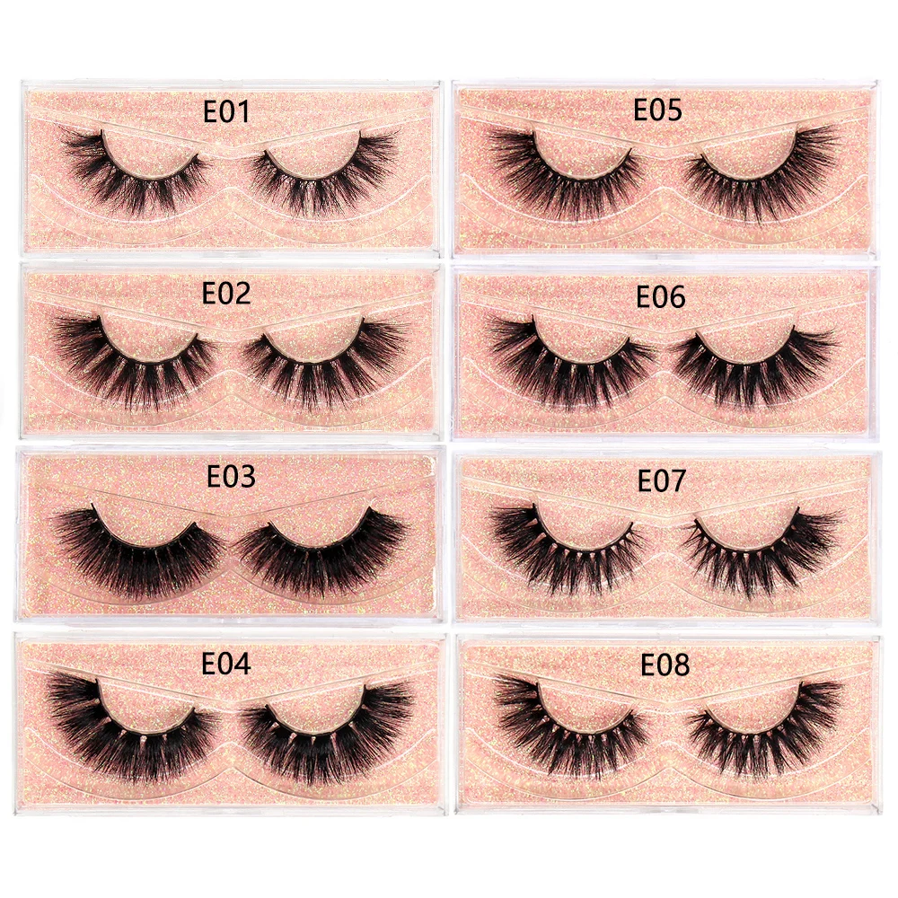 FOXESJI Mink Eye Lashes Fluffy Dramatic Wispy Cross False Eyelashes Strip Lashes Extension Natural Soft 3D Mink Eyelashes Makeup