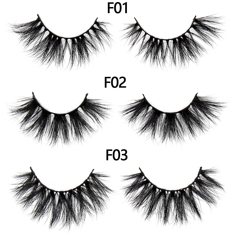 FOXESJI Mink Eye Lashes Fluffy Dramatic Wispy Cross False Eyelashes Strip Lashes Extension Natural Soft 3D Mink Eyelashes Makeup