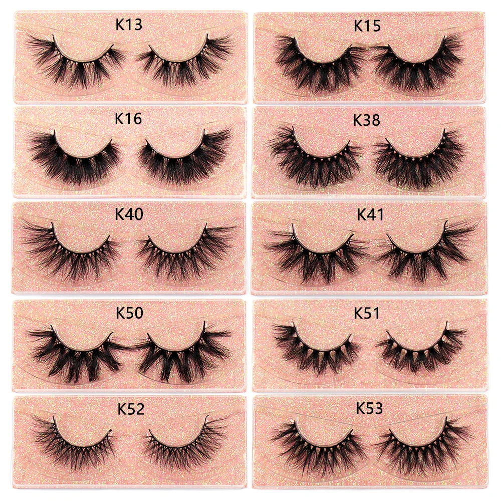 FOXESJI Mink Eye Lashes Fluffy Dramatic Wispy Cross False Eyelashes Strip Lashes Extension Natural Soft 3D Mink Eyelashes Makeup