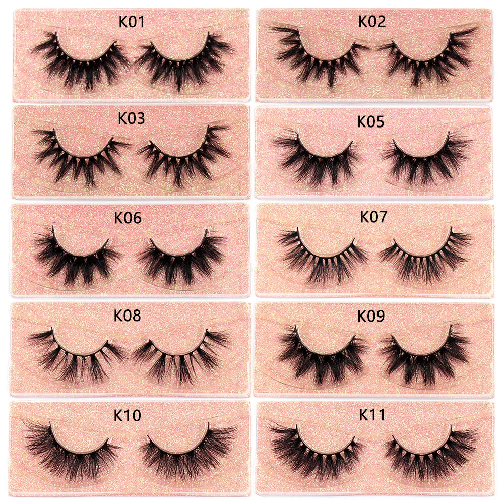 FOXESJI Mink Eye Lashes Fluffy Dramatic Wispy Cross False Eyelashes Strip Lashes Extension Natural Soft 3D Mink Eyelashes Makeup