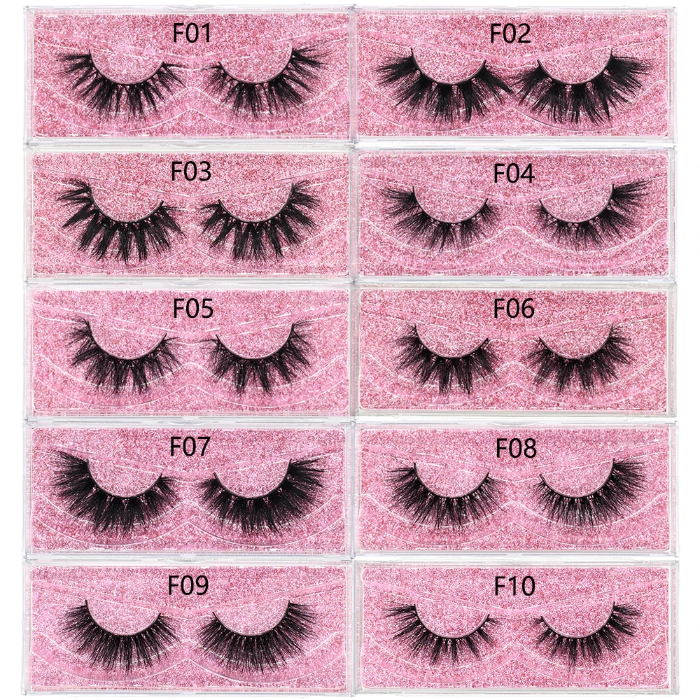 FOXESJI Mink Eye Lashes Fluffy Dramatic Wispy Cross False Eyelashes Strip Lashes Extension Natural Soft 3D Mink Eyelashes Makeup