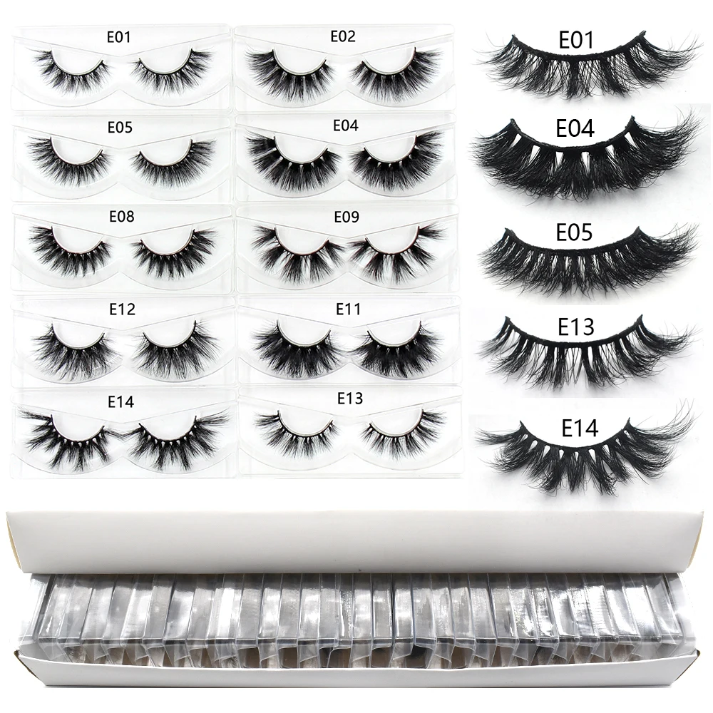 FOXESJI Mink Eye Lashes Fluffy Dramatic Wispy Cross False Eyelashes Strip Lashes Extension Natural Soft 3D Mink Eyelashes Makeup