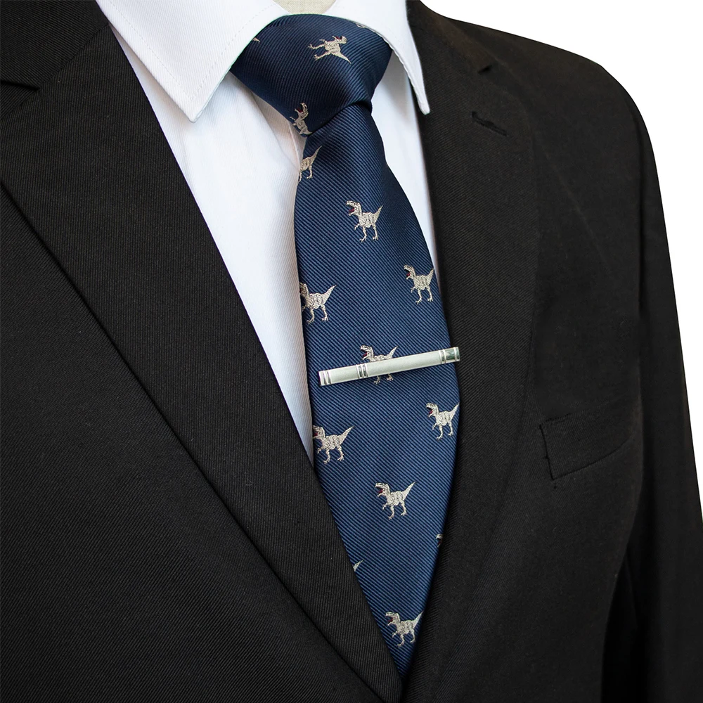 JEMYGINS New Design Animal Tie For Men Silk Woven Necktie 8cm Cartoon Dinosaur Fox Jacquard Fashion Party Wedding Gravata Gift