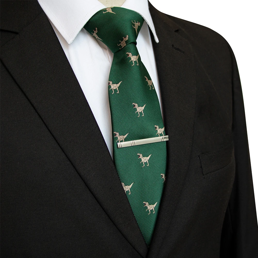 JEMYGINS New Design Animal Tie For Men Silk Woven Necktie 8cm Cartoon Dinosaur Fox Jacquard Fashion Party Wedding Gravata Gift