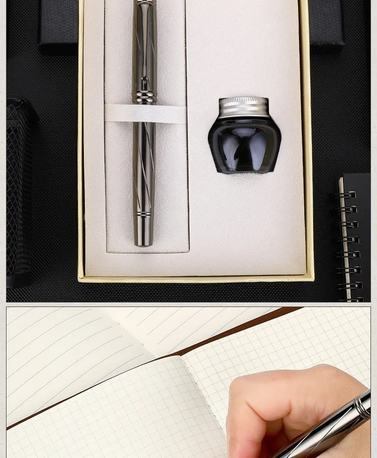 1 PC High Quality Luxury Full Metal Ballpoint Pen Silver Plating Ball Pens Business Writing Signing School Office Supplies 03733