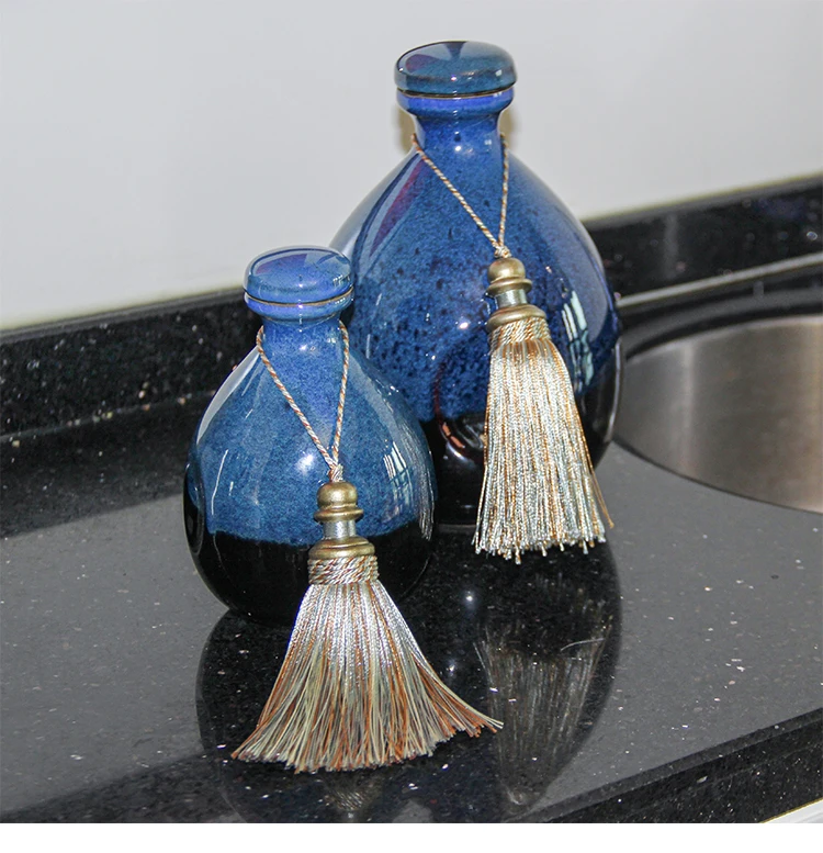 1Pc Golden Tassels Crafts Trim Hanging Rope Silk Fringe Curtain Decor Home Accessories Living Room Jewelry DIY Decorative