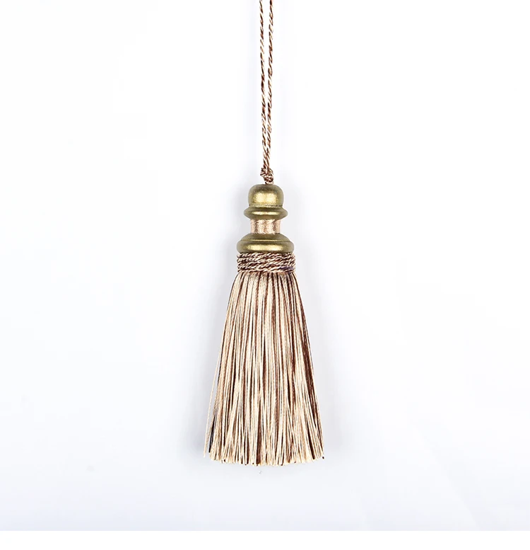 1Pc Golden Tassels Crafts Trim Hanging Rope Silk Fringe Curtain Decor Home Accessories Living Room Jewelry DIY Decorative