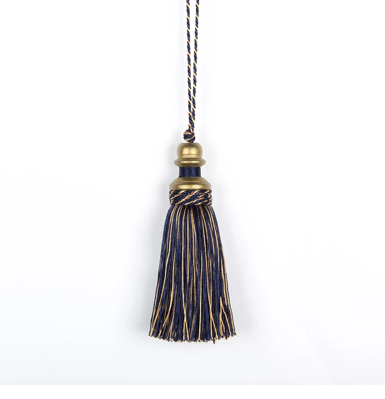 1Pc Golden Tassels Crafts Trim Hanging Rope Silk Fringe Curtain Decor Home Accessories Living Room Jewelry DIY Decorative