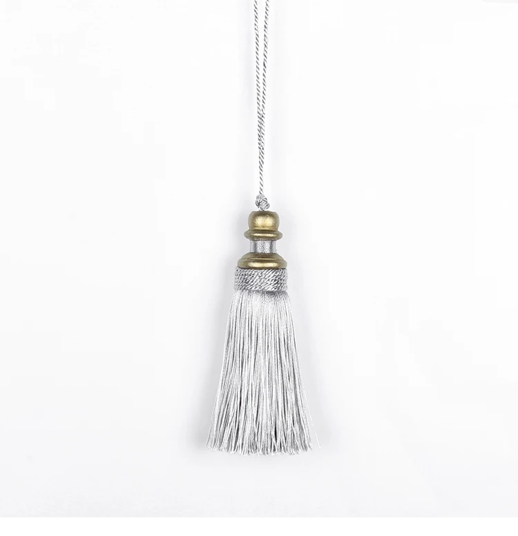 1Pc Golden Tassels Crafts Trim Hanging Rope Silk Fringe Curtain Decor Home Accessories Living Room Jewelry DIY Decorative