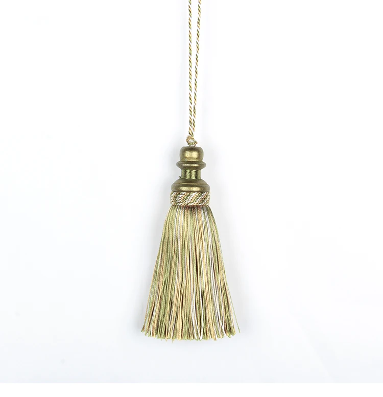 1Pc Golden Tassels Crafts Trim Hanging Rope Silk Fringe Curtain Decor Home Accessories Living Room Jewelry DIY Decorative