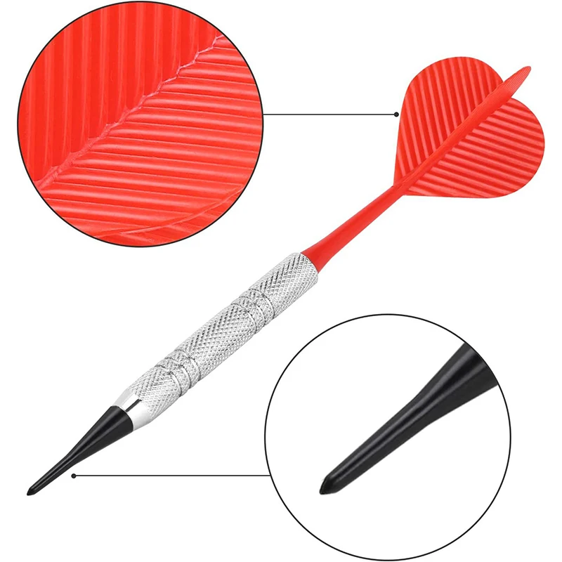 6 Pieces/ Lot Soft Tip Dart Set For Electronic Dartboard With 30pcs Extra POM Dart Tip Dart Set Electronic Dartboard Game
