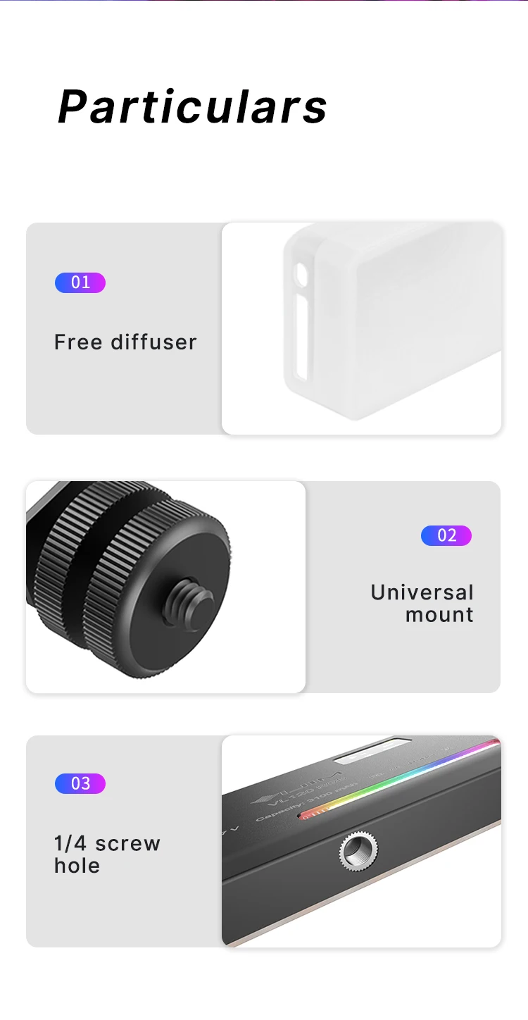 Ulanzi VL120 RGB Camera Video Light Mini Portable 3100mAh Photography Lighting Smartphone Vlog Fill Light RGB Video Light