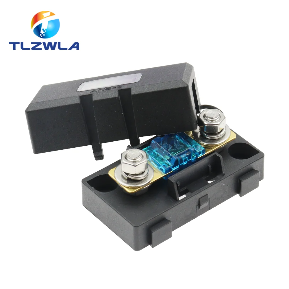 1Set ANS trumpet Fork Plug Fuse 20A 30A 40A 50A 60A 70A 80A 100A 150A 200A Bolt fixed insurance film + ANS-8 Safety plate base