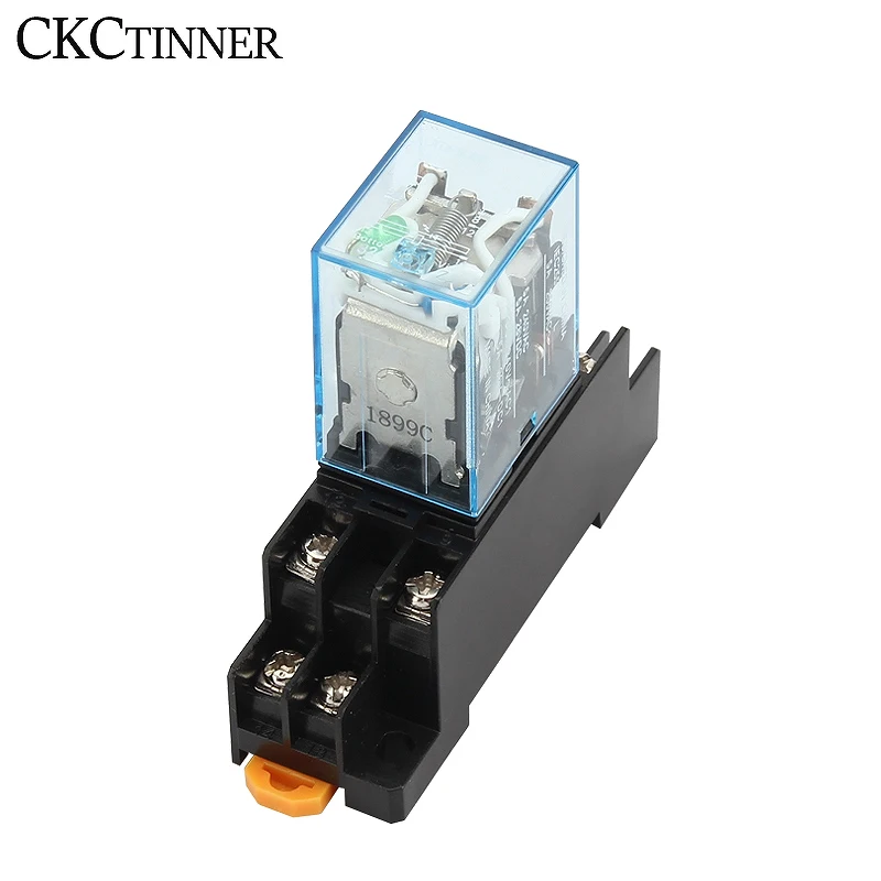 MY2NJ HH52P DPDT Miniature Coil Electromagnetic intermediate Relay  AC12V 24V DC24V AC110V 220V 8 Pin Relay with Socket Base