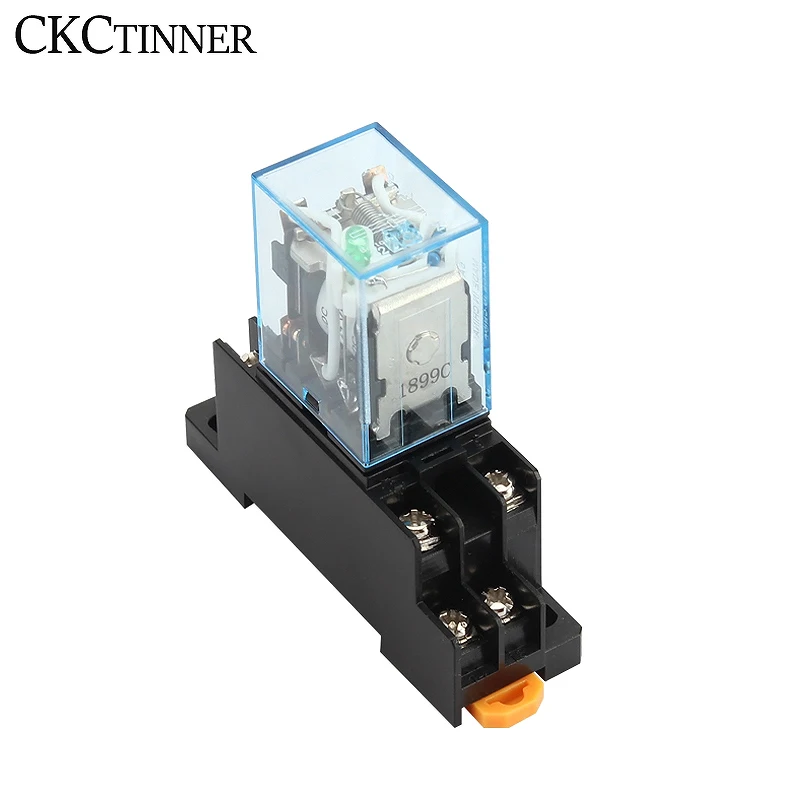 MY2NJ HH52P DPDT Miniature Coil Electromagnetic intermediate Relay  AC12V 24V DC24V AC110V 220V 8 Pin Relay with Socket Base
