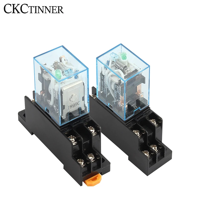 MY2NJ HH52P DPDT Miniature Coil Electromagnetic intermediate Relay  AC12V 24V DC24V AC110V 220V 8 Pin Relay with Socket Base