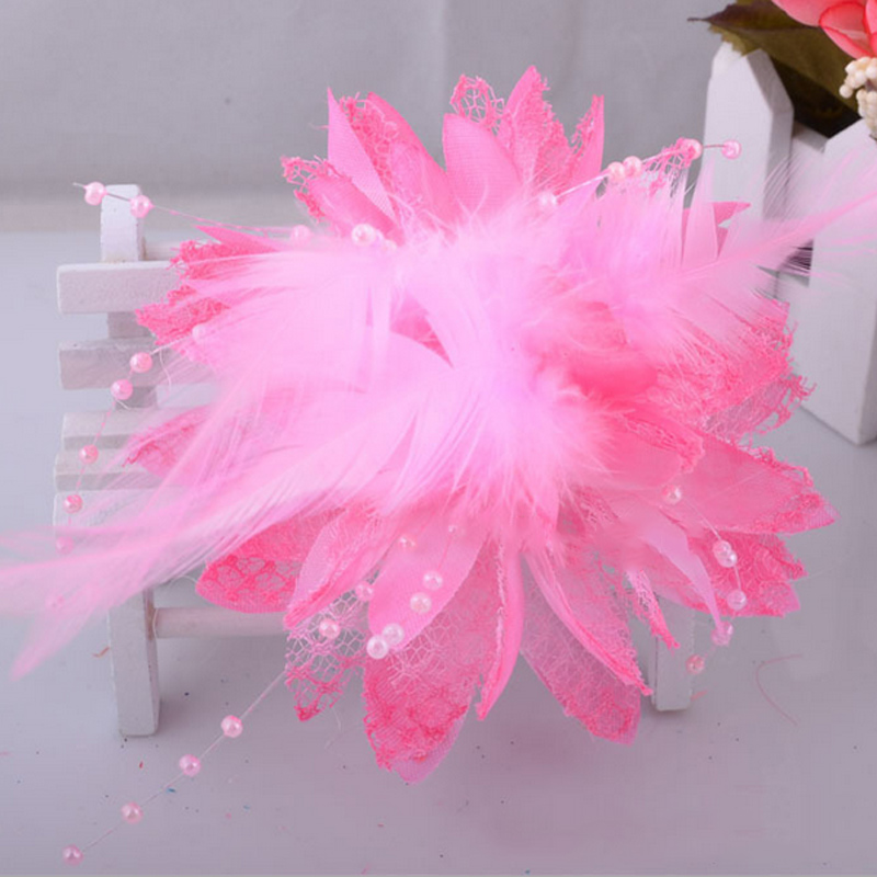 Women's Fashion Flower Feather Bead Corsage Hair Clip Bridal Hairband Brooch Pin Brida Barrettes Hair Accessories Jewelry
