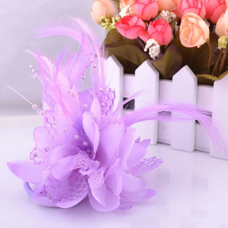 Women's Fashion Flower Feather Bead Corsage Hair Clip Bridal Hairband Brooch Pin Brida Barrettes Hair Accessories Jewelry