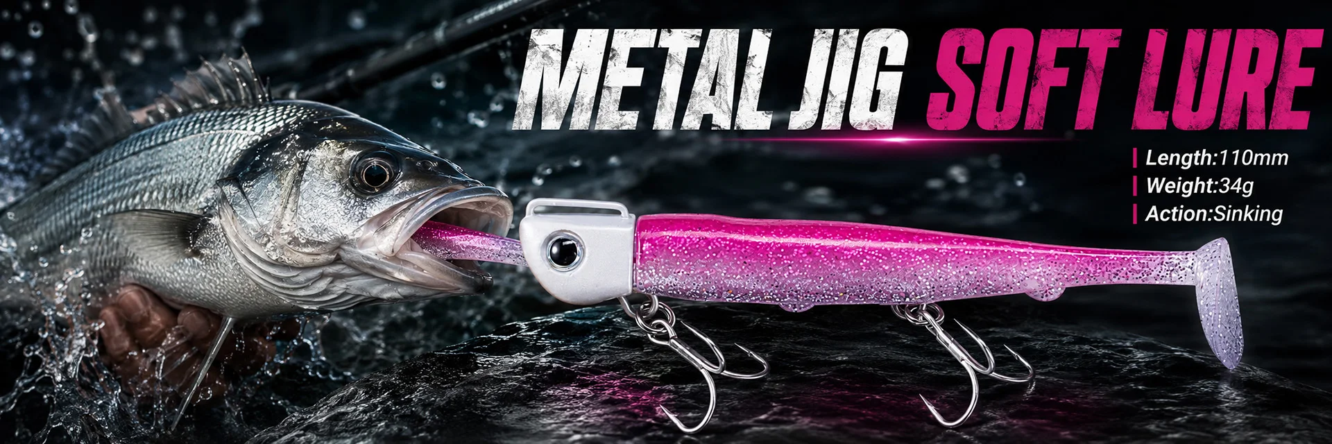 D1 Sea Fishing Minnow Lure 190mm 36g Trolling Sinking Depth 0.6-0.9m Long Jerkbait Saltwater Wobblers For Seabass Tuna Pike