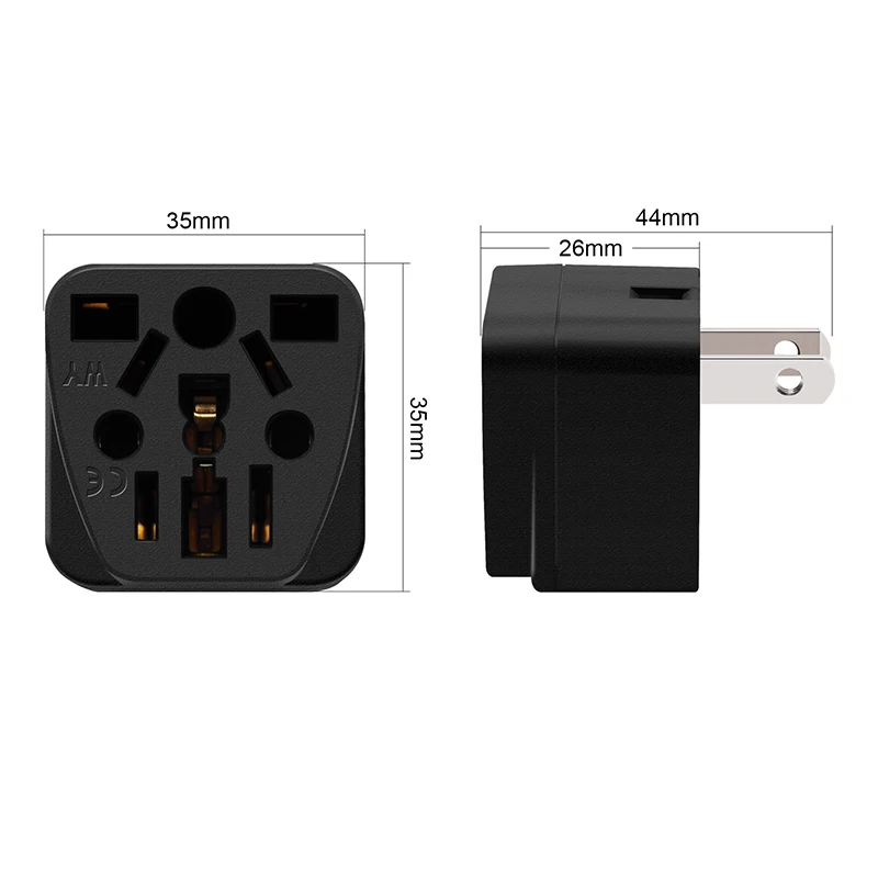 1PCS Universal German Russia AU UK Kr EU to US AC Power Socket America Plug US Travel Charger Japan Adapter Converter Type B 10A