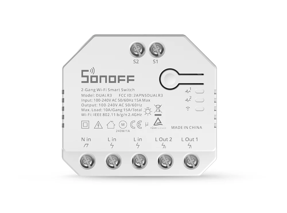 SONOFF DUALR3 / DUALR3 Lite 2 Gang Dual Relay Module DIY Wi-Fi MINI Smart Switch Power Metering Control via eWeLink Alexa Google