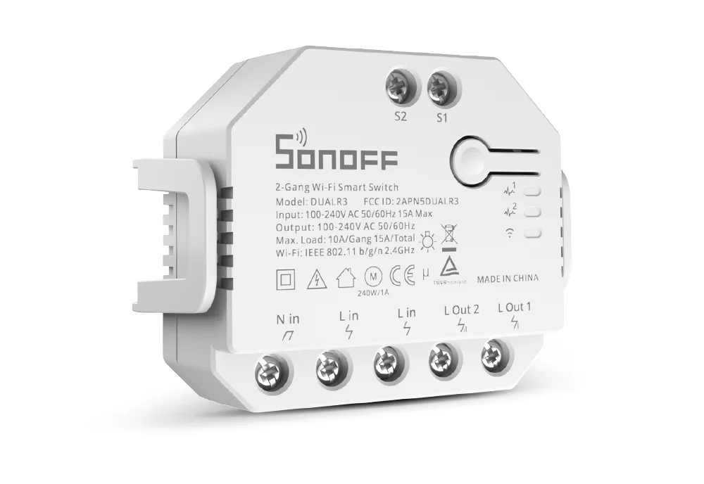 SONOFF DUALR3 / DUALR3 Lite 2 Gang Dual Relay Module DIY Wi-Fi MINI Smart Switch Power Metering Control via eWeLink Alexa Google