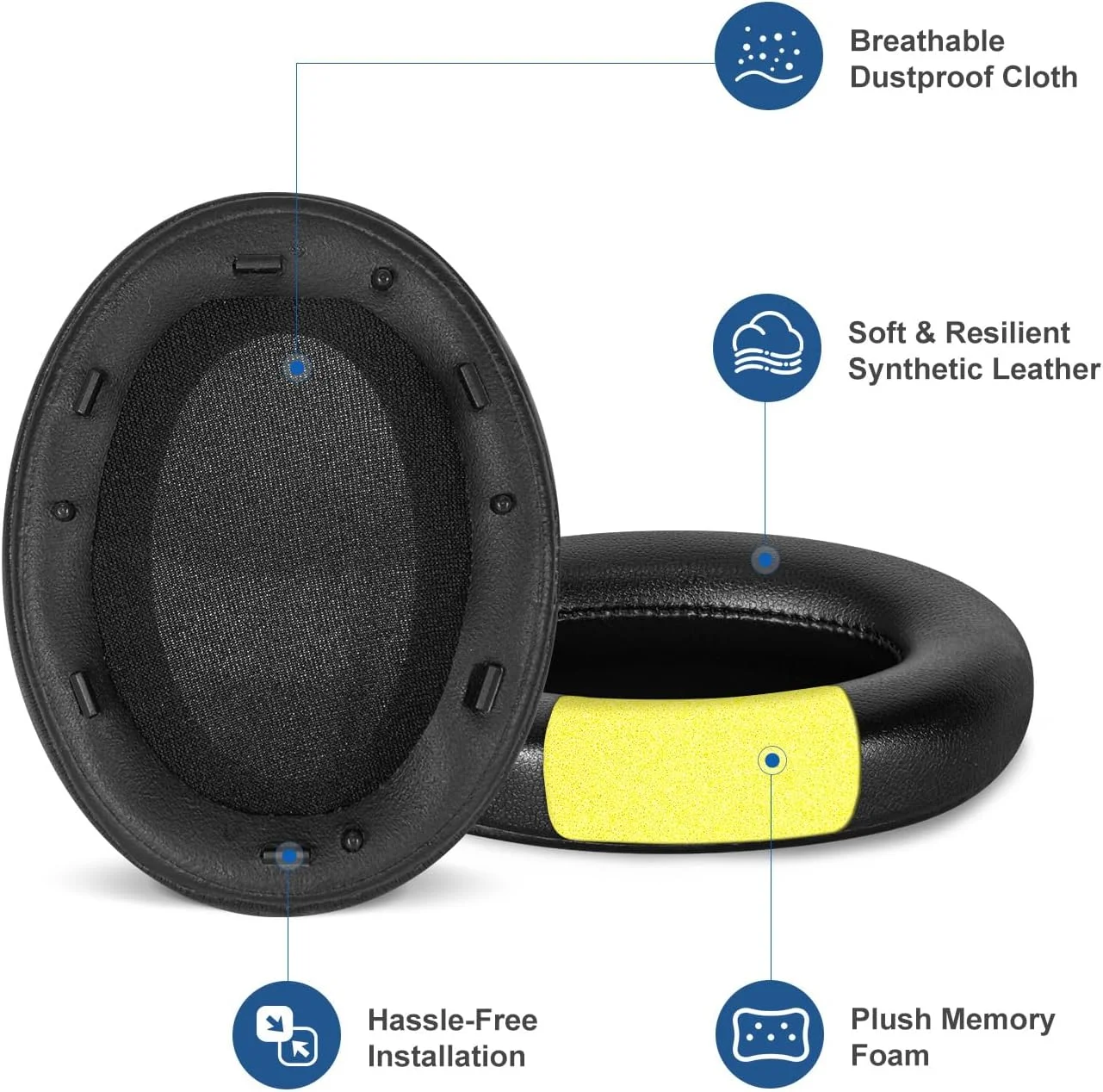 KUTOU Replacement Earpads for Sony WH-1000XM3 1000XM3 WH1000XM3 Headphones Earmuff Ear Pads Cushions Accessories Repair Parts