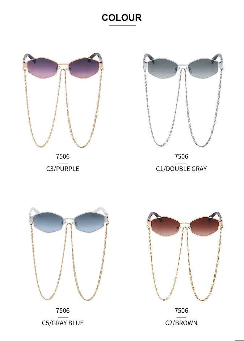 Retro Small Frame Hexagon Sunglasses Women With Chain 2026 Luxury Brand Steampunk Unique Polygon Sun Glasses For Ladies Eyewear