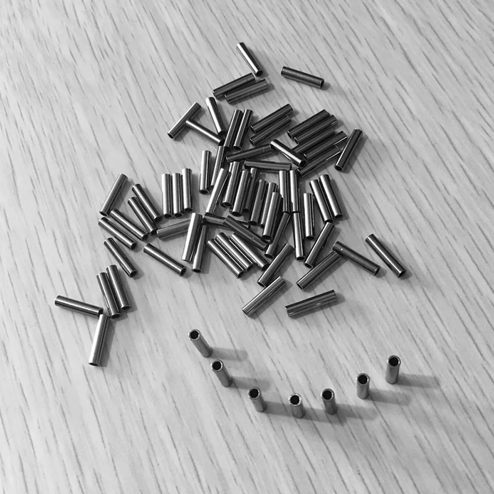 50-100pcs/lot stainless steel fishing line Aluminum Crimp sleeve copper tube Wire Pipe Crimp Sleeves Fishing Tackle accessories