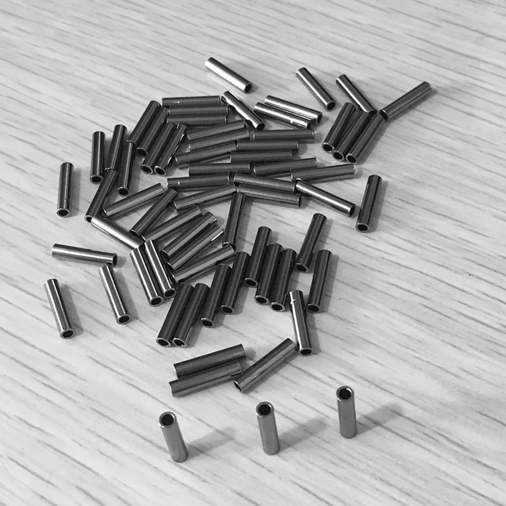 50-100pcs/lot stainless steel fishing line Aluminum Crimp sleeve copper tube Wire Pipe Crimp Sleeves Fishing Tackle accessories