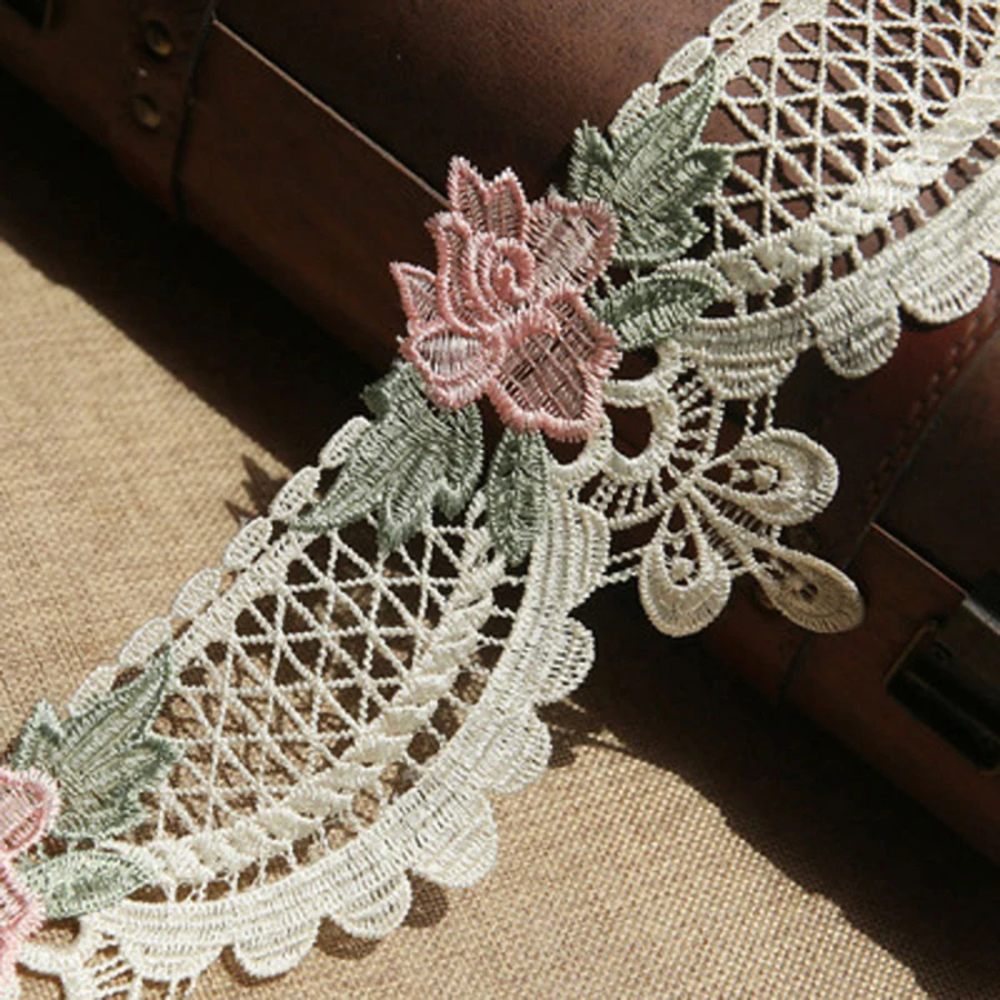 1Y Handmade Lace Ribbon Fabric Lace Trimmings for Sewing Accessories Wedding Decoration DIY Craft Supplies