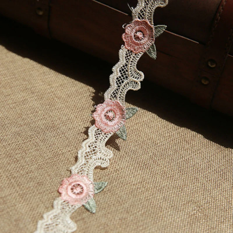 1Y Handmade Lace Ribbon Fabric Lace Trimmings for Sewing Accessories Wedding Decoration DIY Craft Supplies
