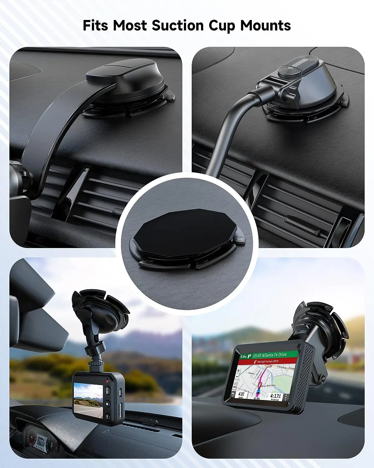 Car Dashboard Suction Cup Cellphone Mount Base Universal Suction Cup Phone Holder Pad Disk for Car Dashboard Windshield
