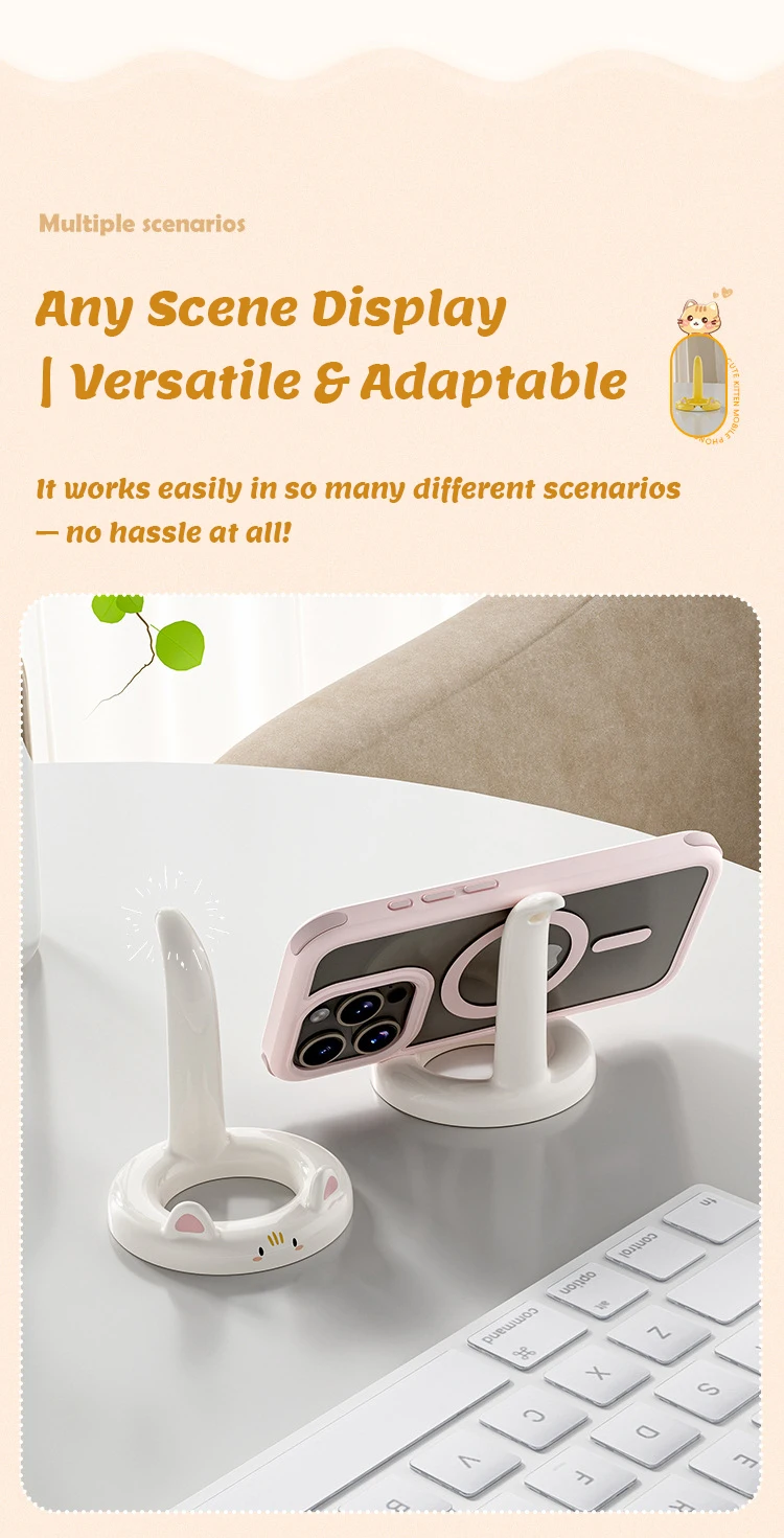 Hot-Selling Cute Cartoon Cat Phone Stand, Desktop Lazy Holder, Creative Cute Pet Phone Rack for Office