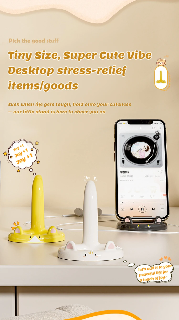 Hot-Selling Cute Cartoon Cat Phone Stand, Desktop Lazy Holder, Creative Cute Pet Phone Rack for Office