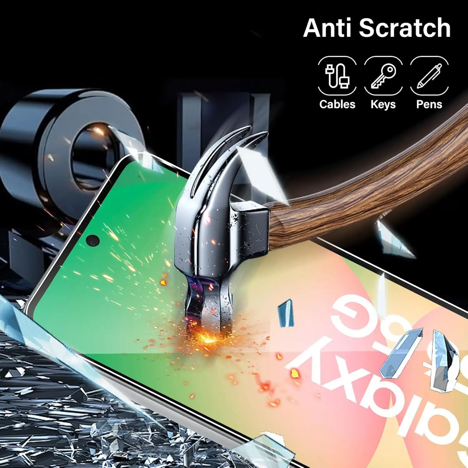 4/1Pcs For Galaxy A56 Screen Protector Samsung, Tempered Glass HD 9H High Aluminum Transparent Clear Anti Scratch Case Friendly