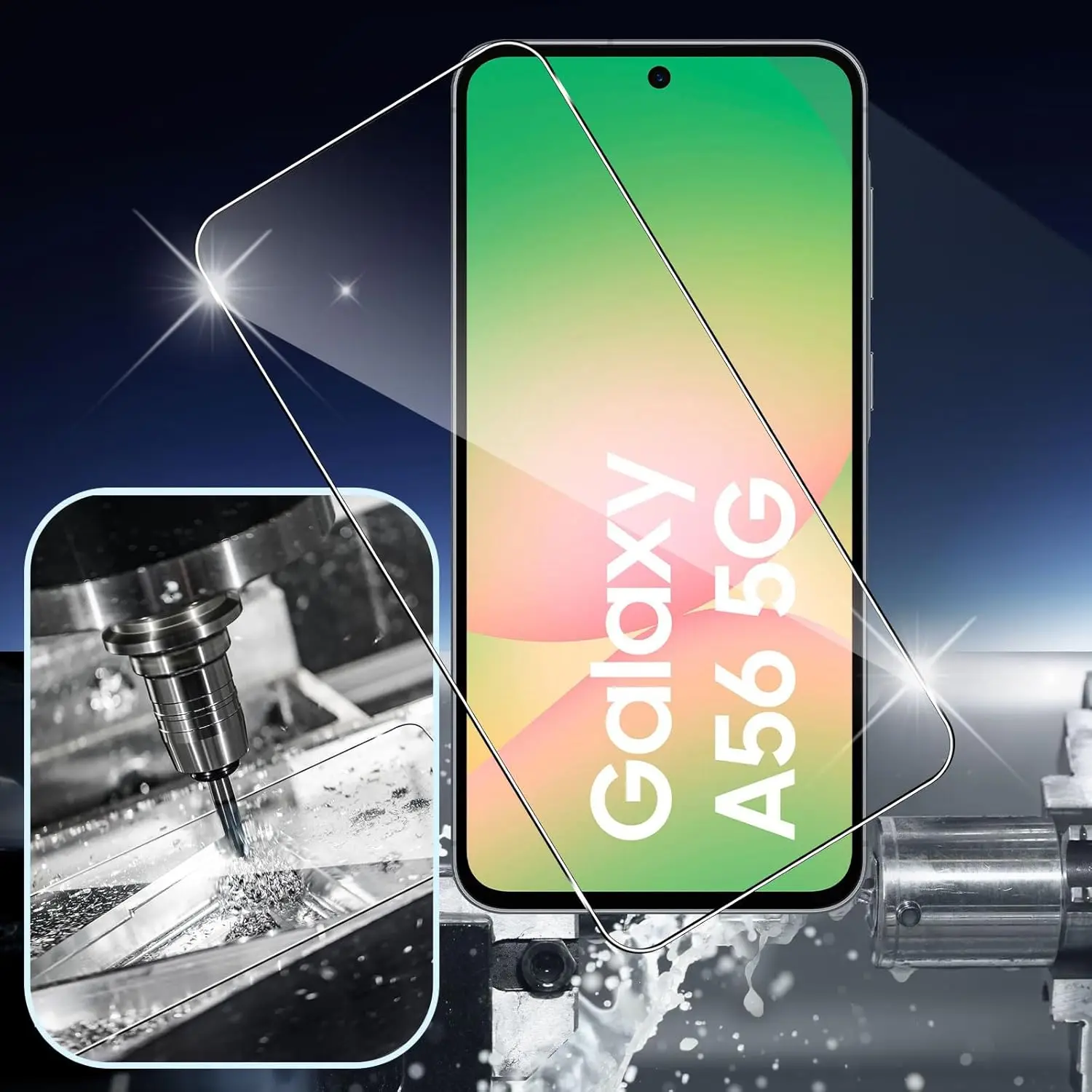 4/1Pcs For Galaxy A56 Screen Protector Samsung, Tempered Glass HD 9H High Aluminum Transparent Clear Anti Scratch Case Friendly