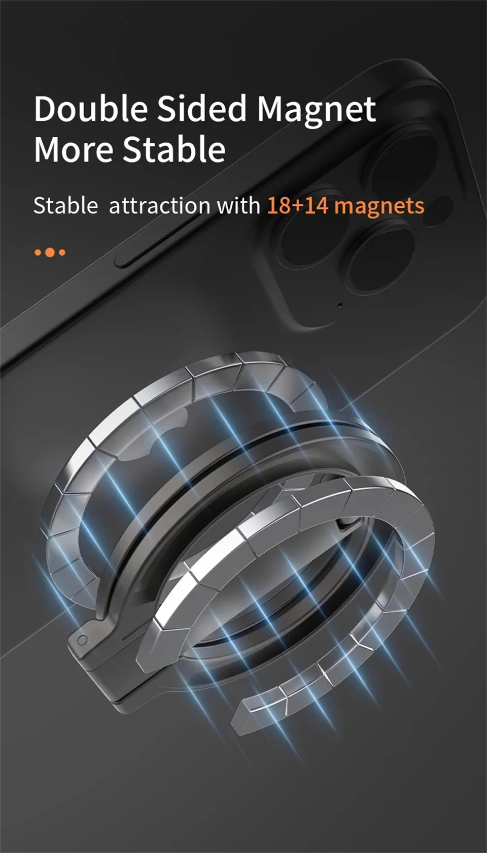 FANGTUOSI 2025 Foldable Magnetic Phone Holder for Magsafe Gym Treadmill Universal Folding Car Holder Magnetic Smartphone Stand