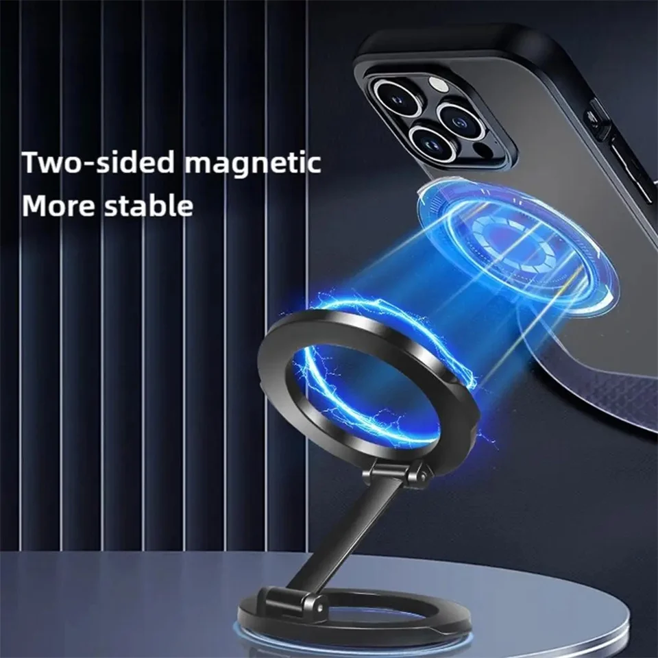 FANGTUOSI 2025 Foldable Magnetic Phone Holder for Magsafe Gym Treadmill Universal Folding Car Holder Magnetic Smartphone Stand