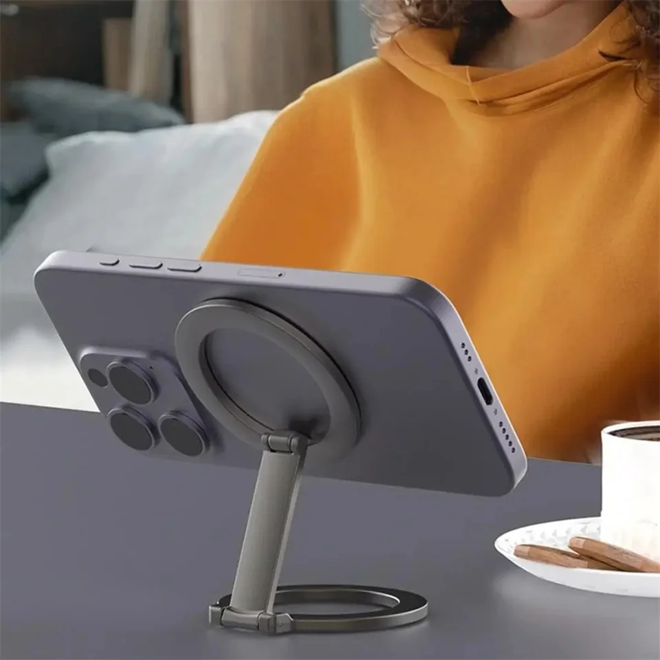 FANGTUOSI 2025 Foldable Magnetic Phone Holder for Magsafe Gym Treadmill Universal Folding Car Holder Magnetic Smartphone Stand