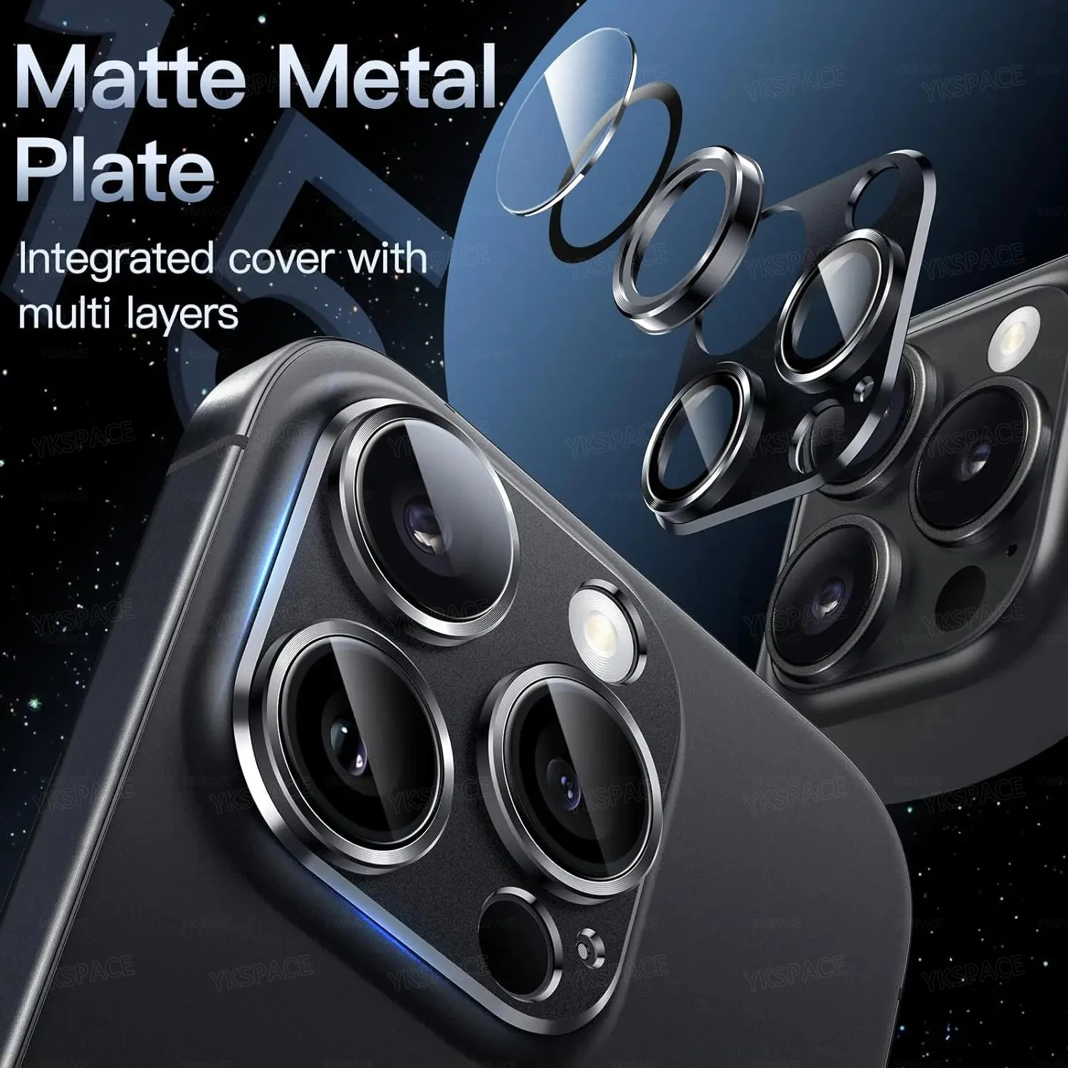 2Pcs Metal Alloy Camera Lens 9H Tempered Glass Protector For iPhone 11 12 13 mini 14 15 16 Pro Max Plus Full Cover Len Film