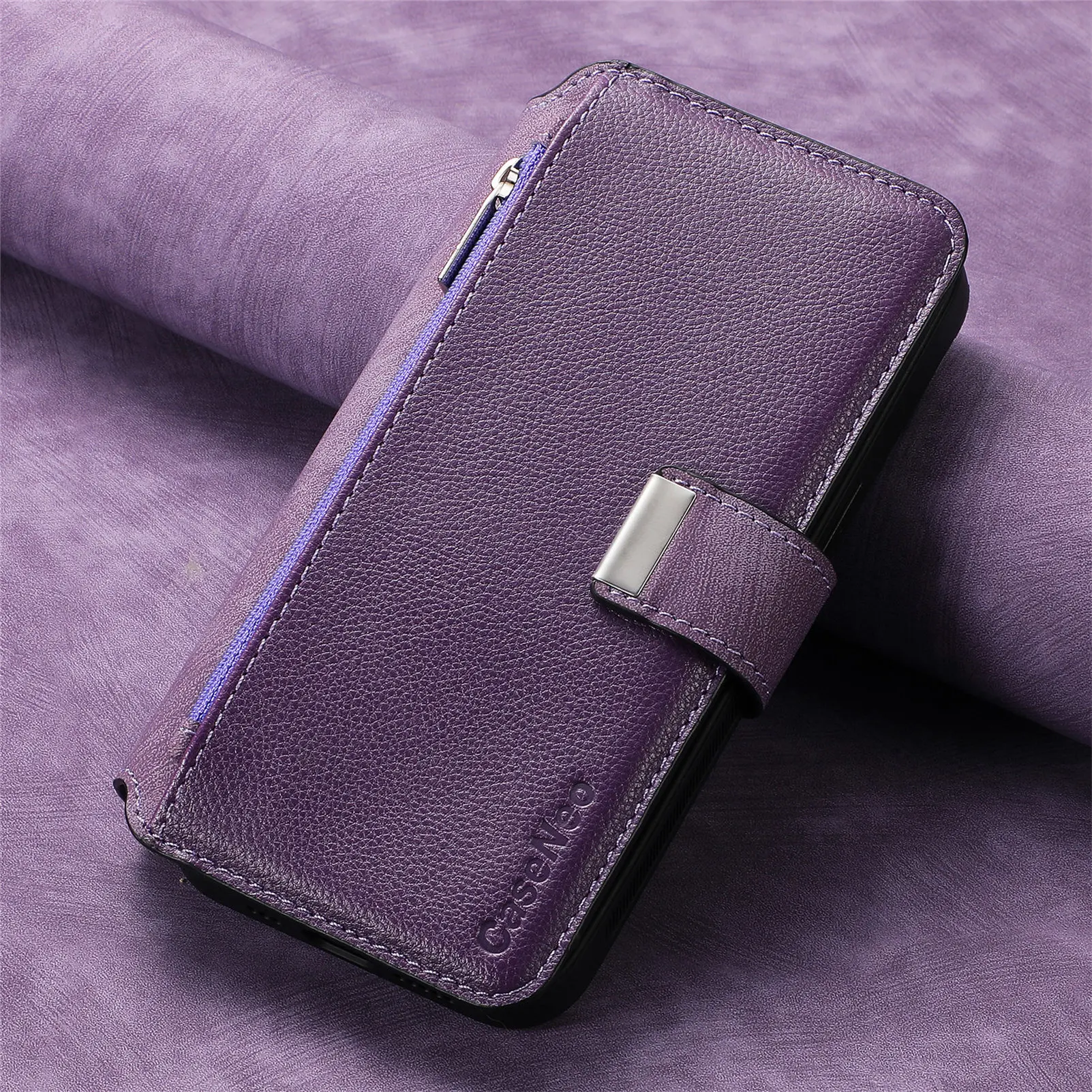 2 in 1 Detachable Zipper Cards Solt Wallet Leather Case For Samsung A16 A26 A56 A26 S24 S25 Ultra S23 Plus Bag Magnetic Cover