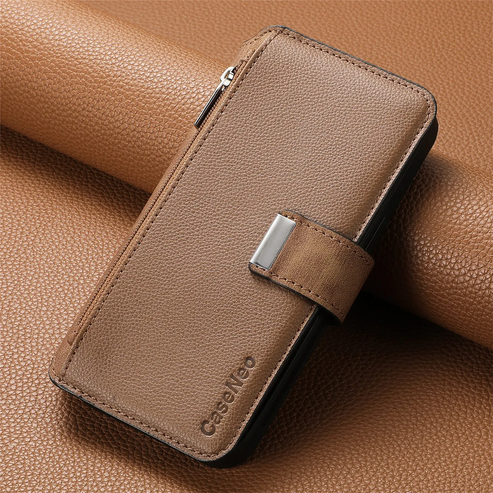 2 in 1 Detachable Zipper Cards Solt Wallet Leather Case For Samsung A16 A26 A56 A26 S24 S25 Ultra S23 Plus Bag Magnetic Cover